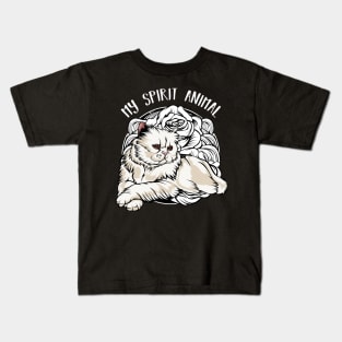 Persian Cat - My Spirit Animal - Cute Line-Art Cat Kids T-Shirt